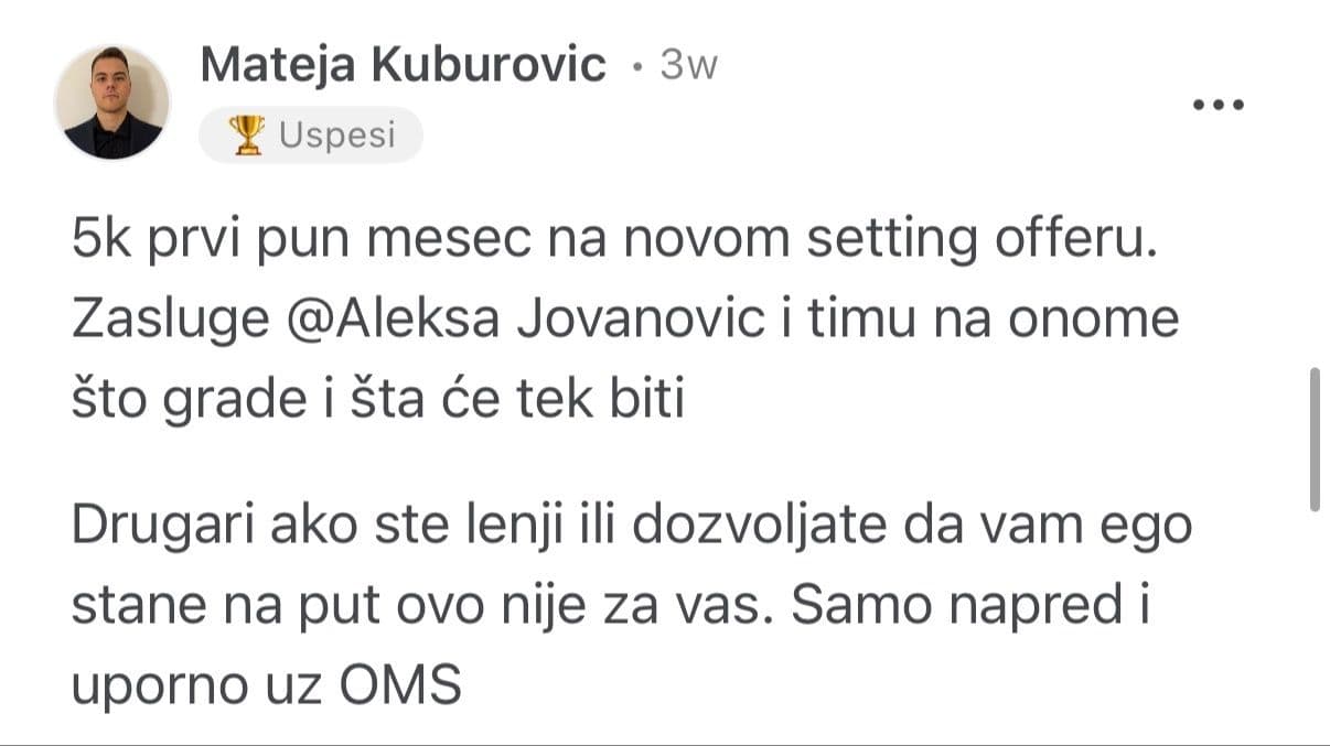 Mateja Kuburović — rezultat